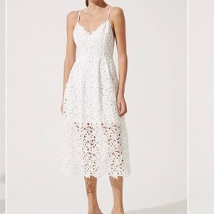 ASTR The Label navy blue lace A line dress
